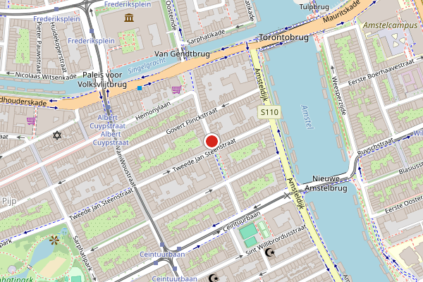 Brandweer-melding op Hemonystraat, Amsterdam op 17 juli, kaart-overzicht