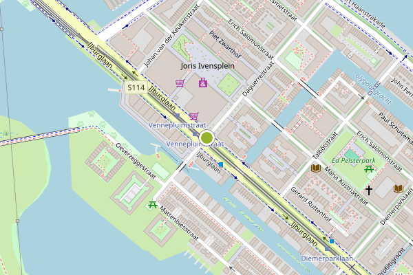Ambulance-melding op Daguerrestraat, Amsterdam op 17 juli, kaart-overzicht