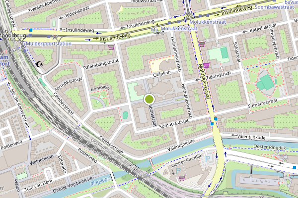 Ambulance-melding op Ambonstraat, Amsterdam op 17 juli, kaart-overzicht