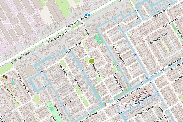 Ambulance-melding op Julianalaan, Aalsmeer op 17 juli, kaart-overzicht