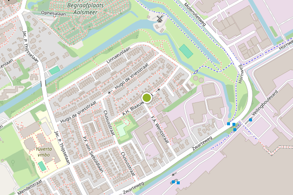 Ambulance-melding op A.H. Blaauwstraat, Aalsmeer op 17 juli, kaart-overzicht