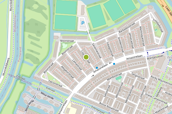 Ambulance-melding op Coyotestraat, Purmerend op 17 juli, kaart-overzicht