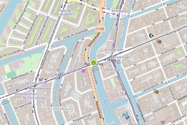 Ambulance-melding op Rozengracht, Amsterdam op 9 mei, kaart-overzicht