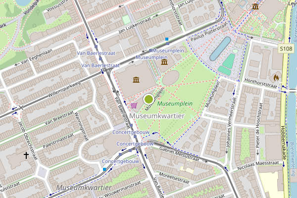 Ambulance-melding op Museumpromenade, Amsterdam op 17 juli, kaart-overzicht