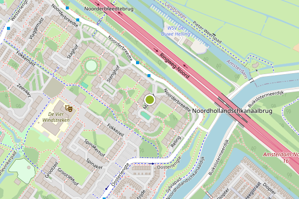 Ambulance-melding op Masthof, Amsterdam op 17 juli, kaart-overzicht