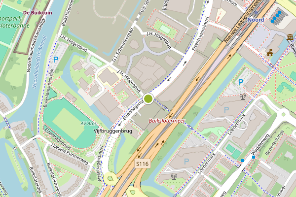 Ambulance-melding op J.H. Hisgenpad, Amsterdam op 17 juli, kaart-overzicht
