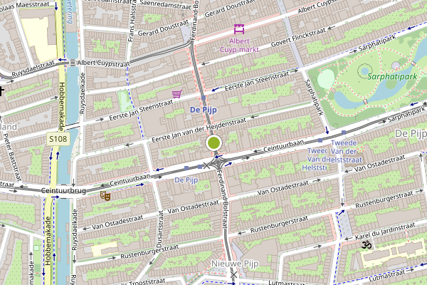 Ambulance-melding op Ferdinand Bolstraat, Amsterdam op 17 juli, kaart-overzicht
