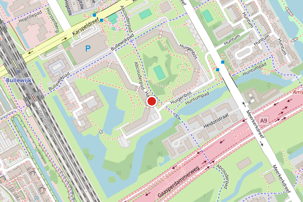 Brandweer-melding op Hakfort, Amsterdam op 17 juli, kaart-overzicht
