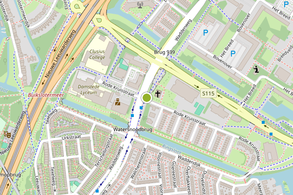 Ambulance-melding op Rode Kruisstraat, Amsterdam op 17 juli, kaart-overzicht