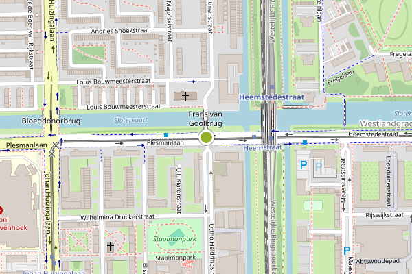 Ambulance-melding op Jacques Veltmanstraat, Amsterdam op 9 mei, kaart-overzicht