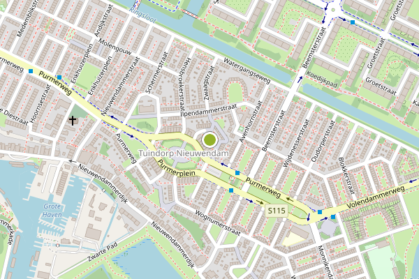 Ambulance-melding op Purmerhof, Amsterdam op 9 mei, kaart-overzicht
