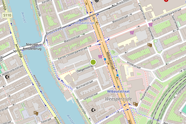 Ambulance-melding op Oetgensdwarsstraat, Amsterdam op 17 juli, kaart-overzicht