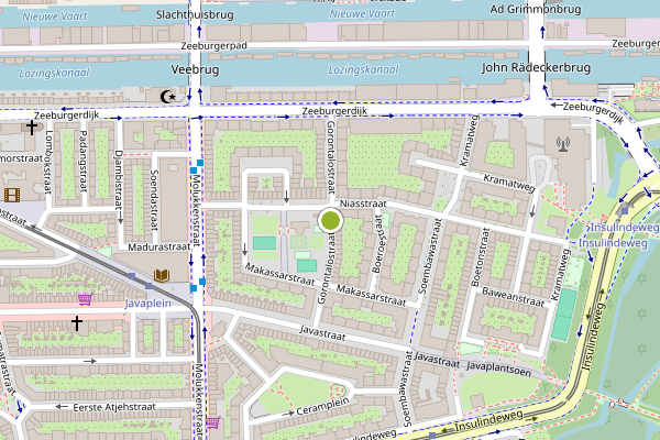 Ambulance-melding op Gorontalostraat, Amsterdam op 17 juli, kaart-overzicht