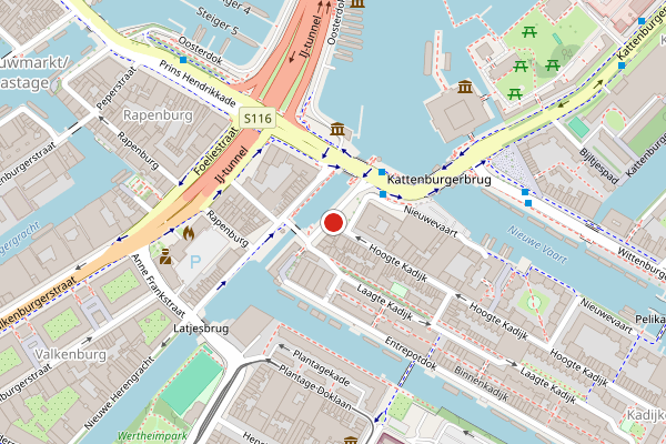Brandweer-melding op Kadijksplein, Amsterdam op 17 juli, kaart-overzicht