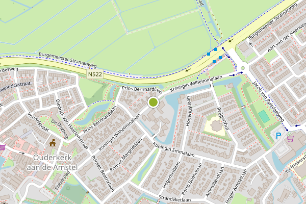 Ambulance-melding op Koningin Wilhelminalaan, Ouderkerk aan de Amstel op 17 juli, kaart-overzicht