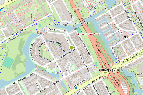 Ambulance-melding op Florijn, Amsterdam op 17 juli, kaart-overzicht