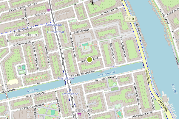 Ambulance-melding op Granaatstraat, Amsterdam op 17 juli, kaart-overzicht