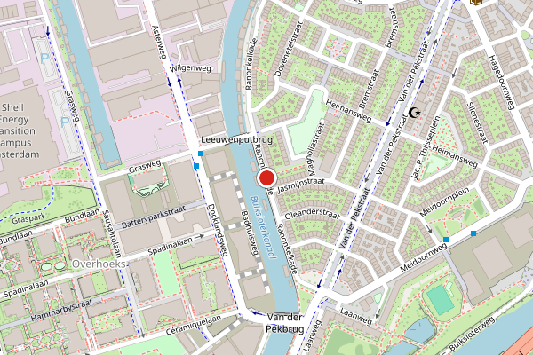 Brandweer-melding op Ranonkelkade, Amsterdam op 17 juli, kaart-overzicht