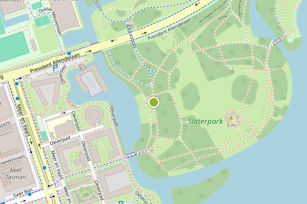 Ambulance-melding op Oeverpad, Amsterdam op 17 juli, kaart-overzicht