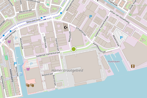Ambulance-melding op Gedempt Hamerkanaal, Amsterdam op 17 juli, kaart-overzicht