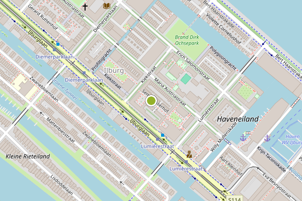 Ambulance-melding op Sem Presserhof, Amsterdam op 17 juli, kaart-overzicht