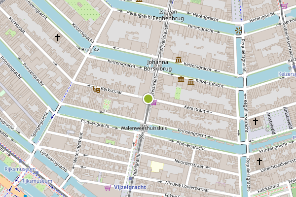 Ambulance-melding op Kerkstraat, Amsterdam op 17 juli, kaart-overzicht