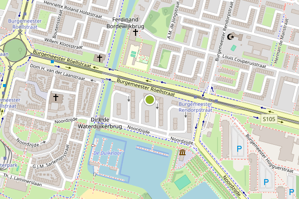 Ambulance-melding op Dorus Rijkershof, Amsterdam op 9 mei, kaart-overzicht