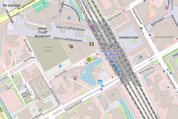 Ambulance-melding op De corridor, Amsterdam op 9 mei, kaart-overzicht
