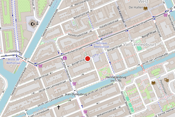 Brandweer-melding op Borgerstraat, Amsterdam op 17 juli, kaart-overzicht