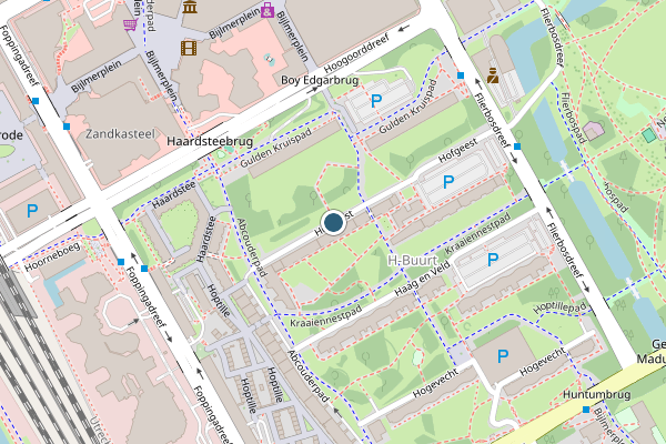 Politie-melding op Hofgeest, Amsterdam op 17 juli, kaart-overzicht