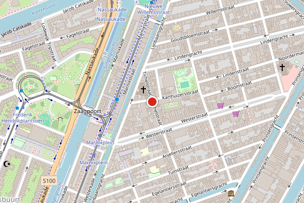 Brandweer-melding op Tichelstraat, Amsterdam op 17 juli, kaart-overzicht