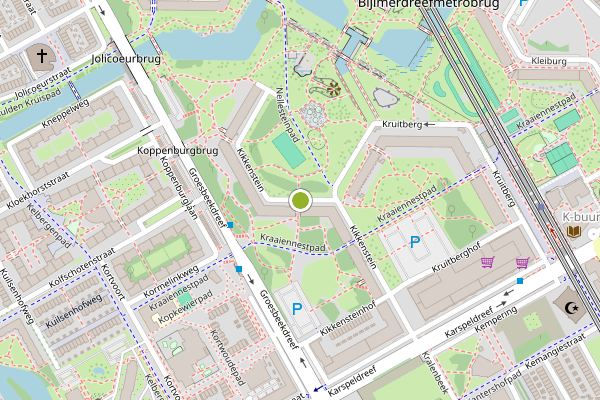 Ambulance-melding op Kikkensteinstraat, Amsterdam op 17 juli, kaart-overzicht