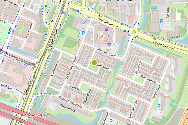 Ambulance-melding op Rigolettolaan, Amstelveen op 17 juli, kaart-overzicht