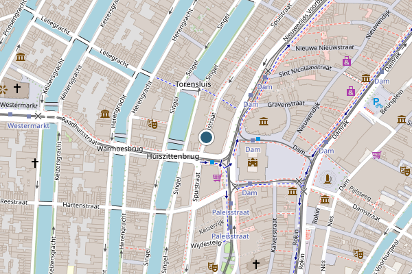 Politie-melding op Spuistraat, Amsterdam op 18 juli, kaart-overzicht