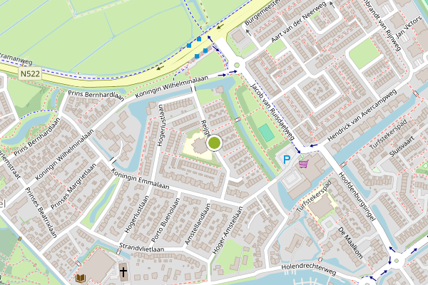 Ambulance-melding op Reijgershof, Ouderkerk aan de Amstel op 18 juli, kaart-overzicht