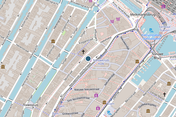 Politie-melding op Korte Kolksteeg, Amsterdam op 18 juli, kaart-overzicht