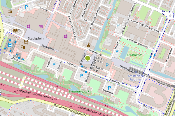 Ambulance-melding op Buitenplein, Amstelveen op 18 juli, kaart-overzicht