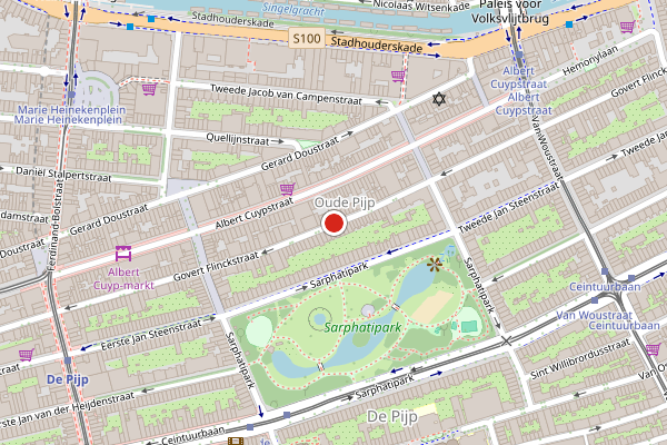 Brandweer-melding op Govert Flinckstraat, Amsterdam op 18 juli, kaart-overzicht