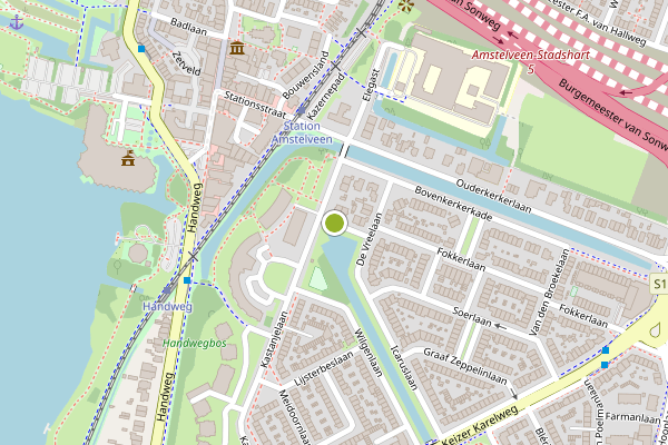 Ambulance-melding op Veenendaalplein, Amstelveen op 18 juli, kaart-overzicht