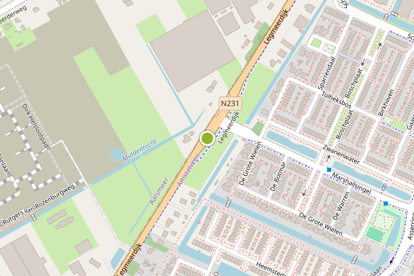 Ambulance-melding op Legmeerdijk, Amstelveen op 10 mei, kaart-overzicht