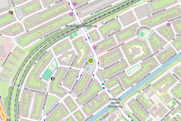 Ambulance-melding op Krugerplein, Amsterdam op 18 juli, kaart-overzicht