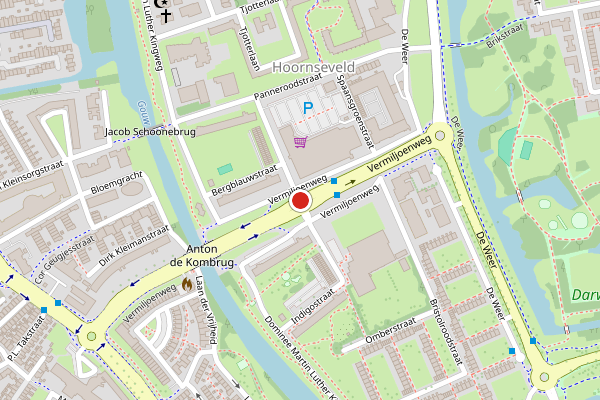 Brandweer-melding op Vermiljoenweg, Zaandam op 10 mei, kaart-overzicht