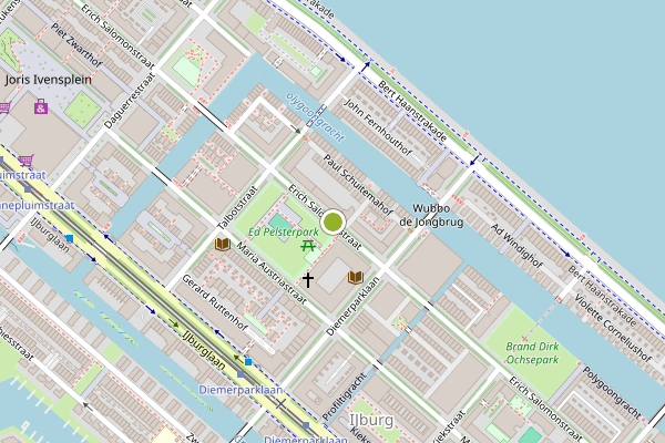 Ambulance-melding op Erich Salomonstraat, Amsterdam op 18 juli, kaart-overzicht