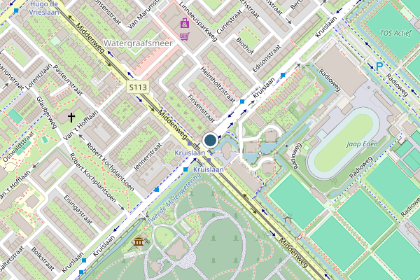 Politie-melding op Kruislaan, Amsterdam op 18 juli, kaart-overzicht