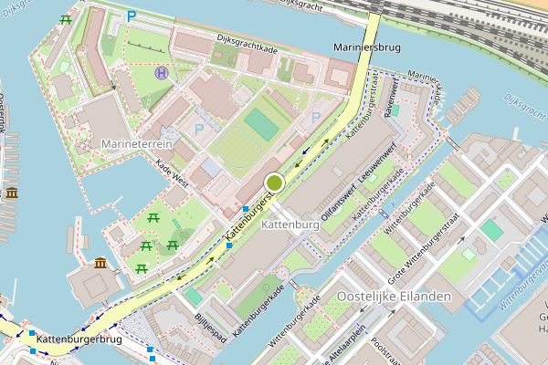 Ambulance-melding op Kattenburgerstraat, Amsterdam op 18 juli, kaart-overzicht