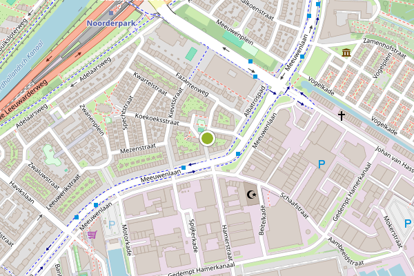 Ambulance-melding op Wielewaalstraat, Amsterdam op 18 juli, kaart-overzicht