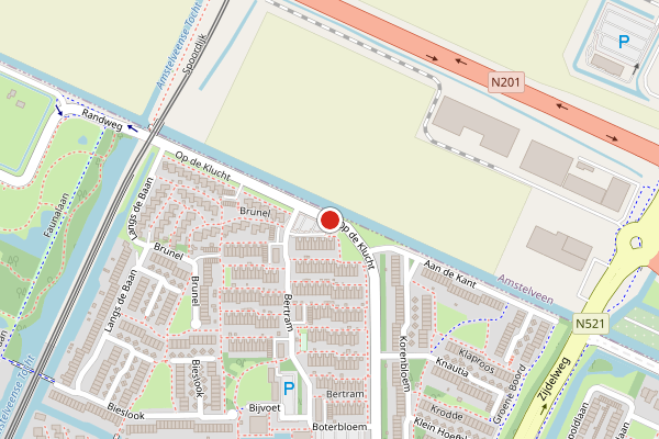 Brandweer-melding op Op de Klucht, Uithoorn op 10 mei, kaart-overzicht