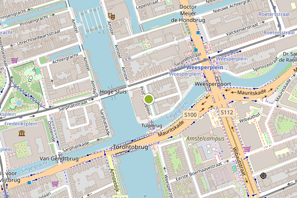 Ambulance-melding op Prof. Tulpplein, Amsterdam op 18 juli, kaart-overzicht