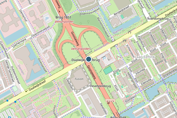 Politie-melding op Daalwijkdreef, Amsterdam op 19 juli, kaart-overzicht