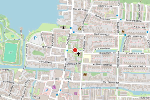 Brandweer-melding op Keernlaantje, Landsmeer op 19 juli, kaart-overzicht